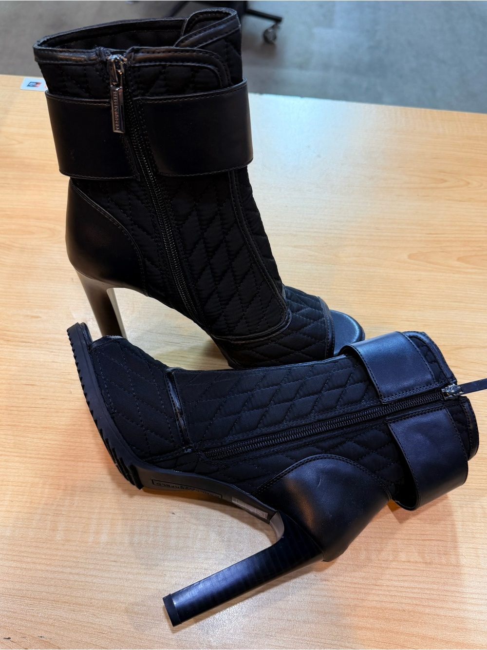 Karl Lagerfeld Black Quilted Heeled Boots